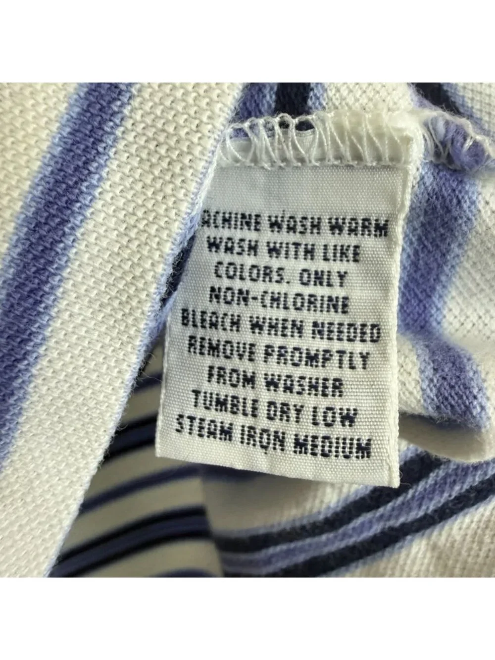 Polo Golf Ralph Lauren Polo Shirt Men L Blue White Striped ¼ Button Pima Cotton